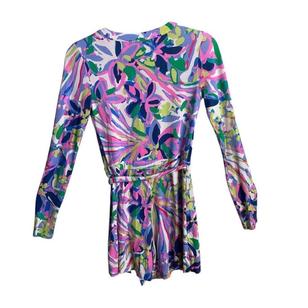 Vibrant Lilly Pulitzer Tiki Floral Wrap Romper Dress Size XXS‎ - Picture 2 of 11